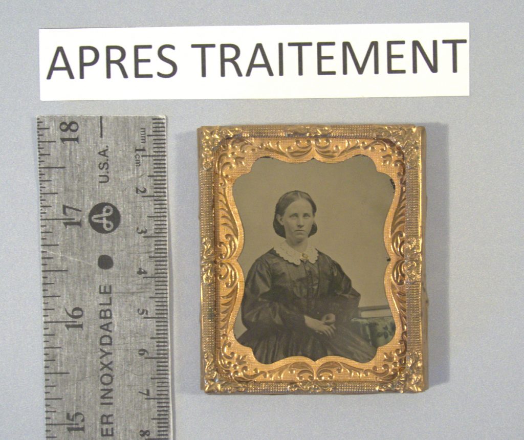 ambrotype - photograph on glass - after conservation and restoration treatment