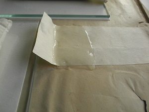 ENSBA – During treatment – Teared photograph – Water based poultice – Removal of reinforcing paper